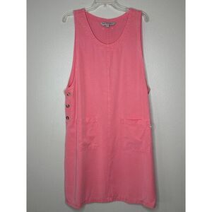Natural Origins Pink Sleeveless Button Detail Casual Summer Midi Dress‎ Size L